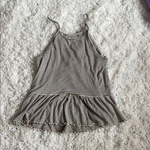 off white and black stripe tank top/cover up